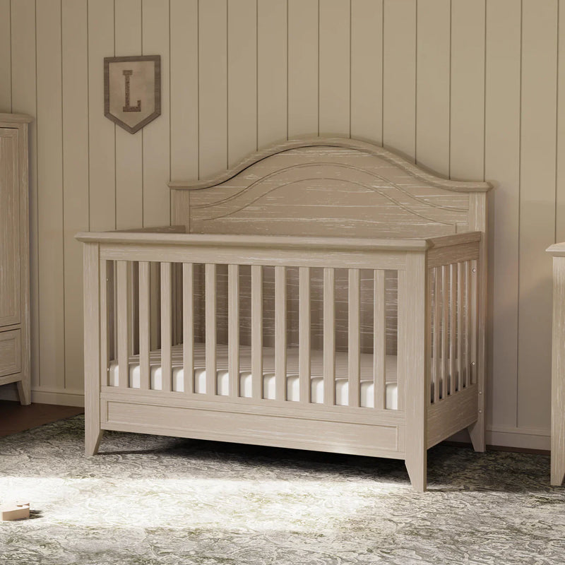 Load image into Gallery viewer, Monogram by Namesake Barrow Rustic 4-in-1 Convertible Curve Top Crib
