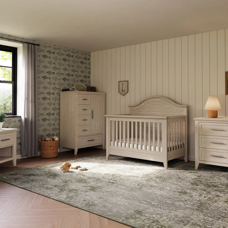 Load image into Gallery viewer, Monogram by Namesake Barrow Rustic 4-in-1 Convertible Curve Top Crib
