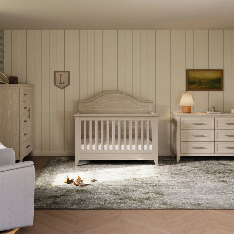 Load image into Gallery viewer, Monogram by Namesake Barrow Rustic 4-in-1 Convertible Curve Top Crib
