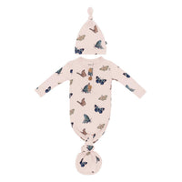 Kyte Baby Knotted Gown with Hat Set - Butterfly