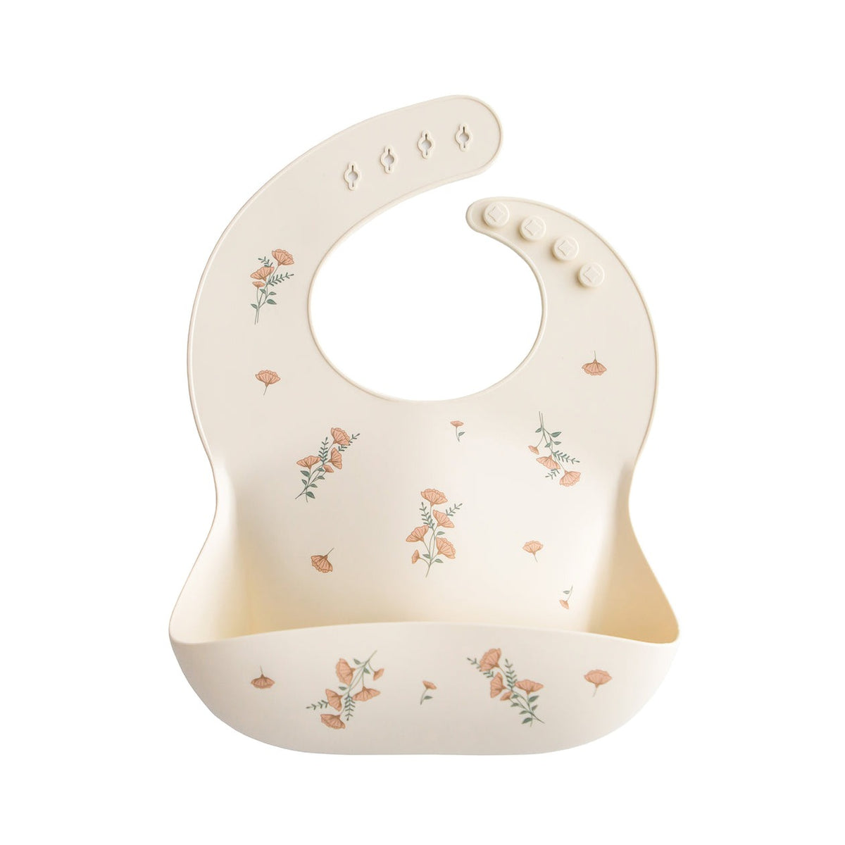 Mushie Baby Bib - Pink Flowers