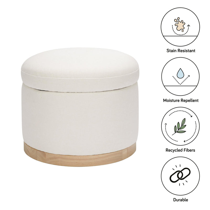 Load image into Gallery viewer, Babyletto Naka Storage Ottoman in Eco-Performance Fabric | Water Repellent &amp; Stain Resistant

