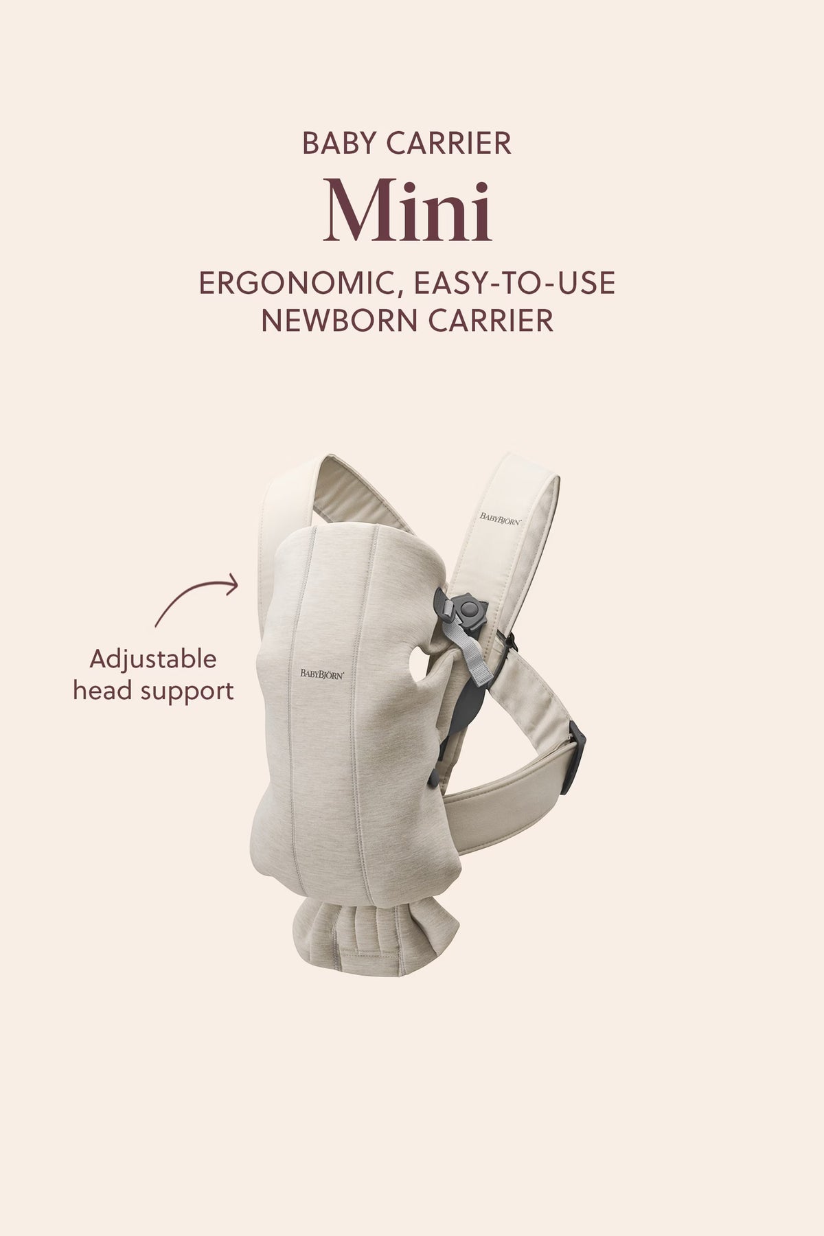BabyBjörn Carrier Mini Light Beige 3D Jersey