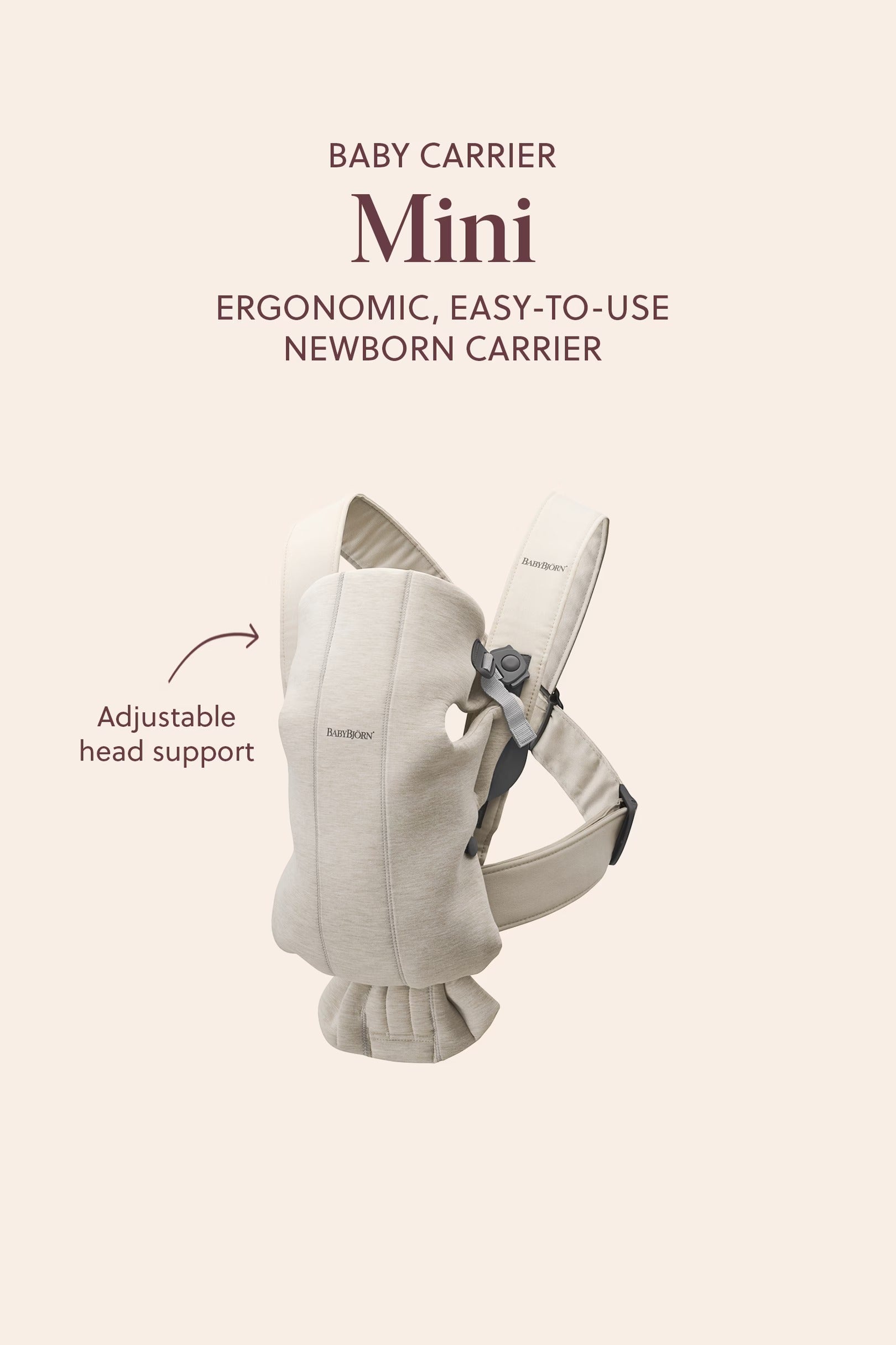BabyBjörn Carrier Mini Light Beige 3D Jersey