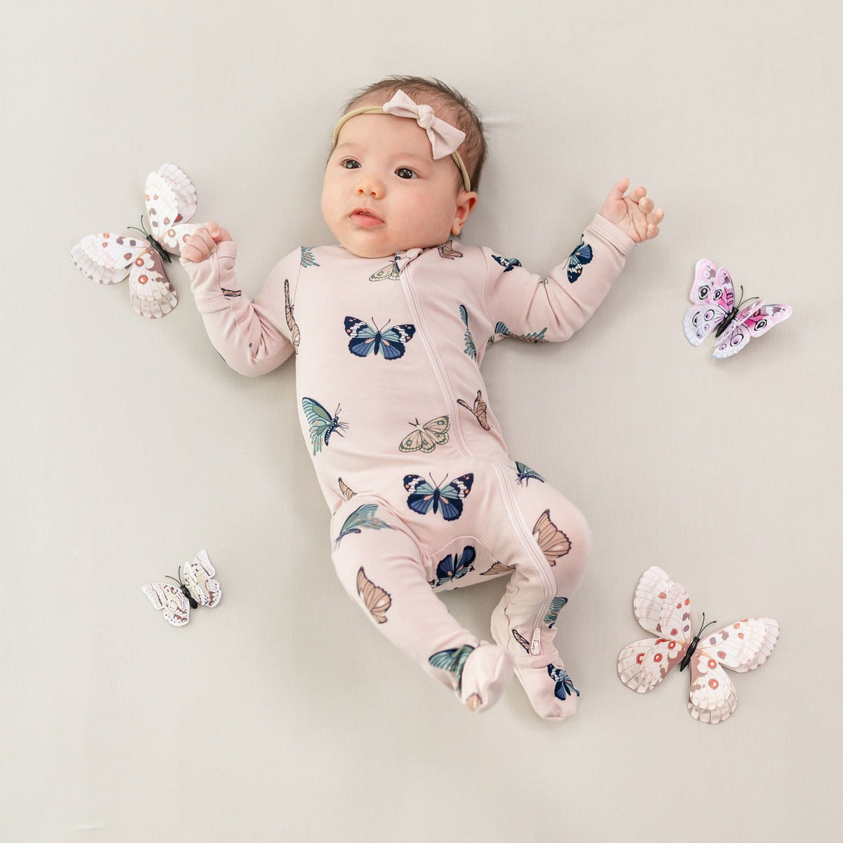 Kyte Baby Zippered Footie - Butterfly