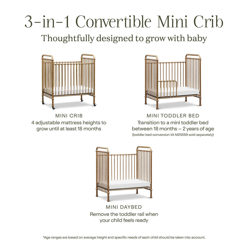 Load image into Gallery viewer, Namesake Abigail 3-in-1 Convertible Mini Crib
