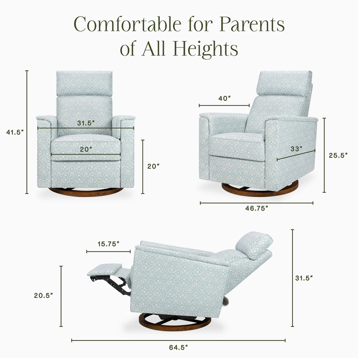 Morris & Co. x Namesake Willa Plus Power Glider Recliner w/ Power Headrest
