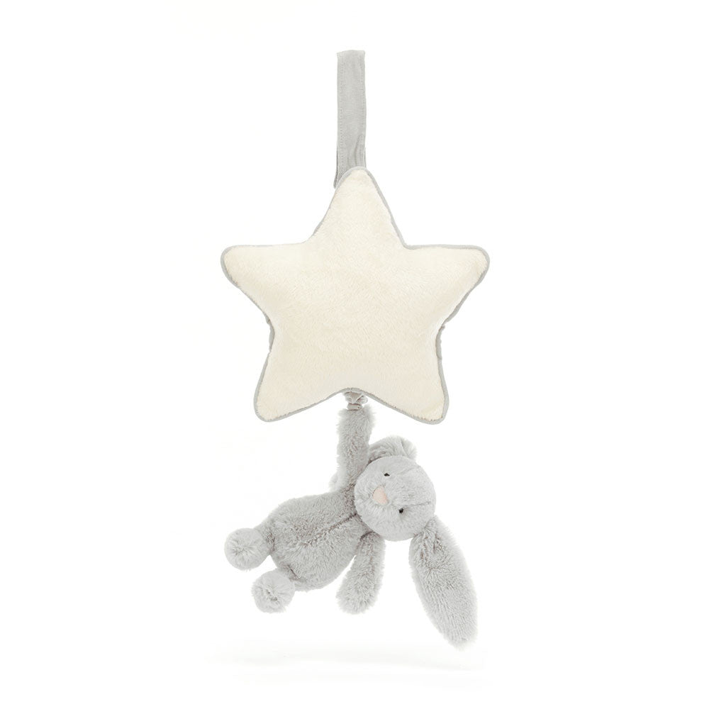 Jellycat Musical Pull Bashful Silver Bunny