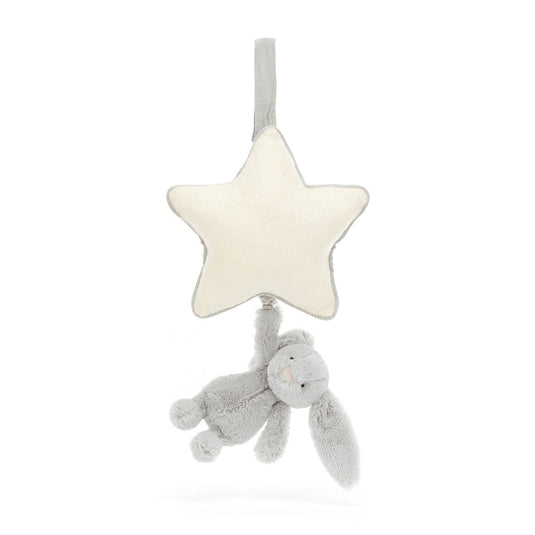 Jellycat Musical Pull Bashful Silver Bunny