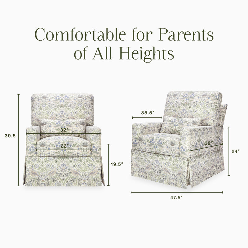 Load image into Gallery viewer, Morris &amp; Co. x Namesake Crawford Pillowback Comfort Swivel Glider
