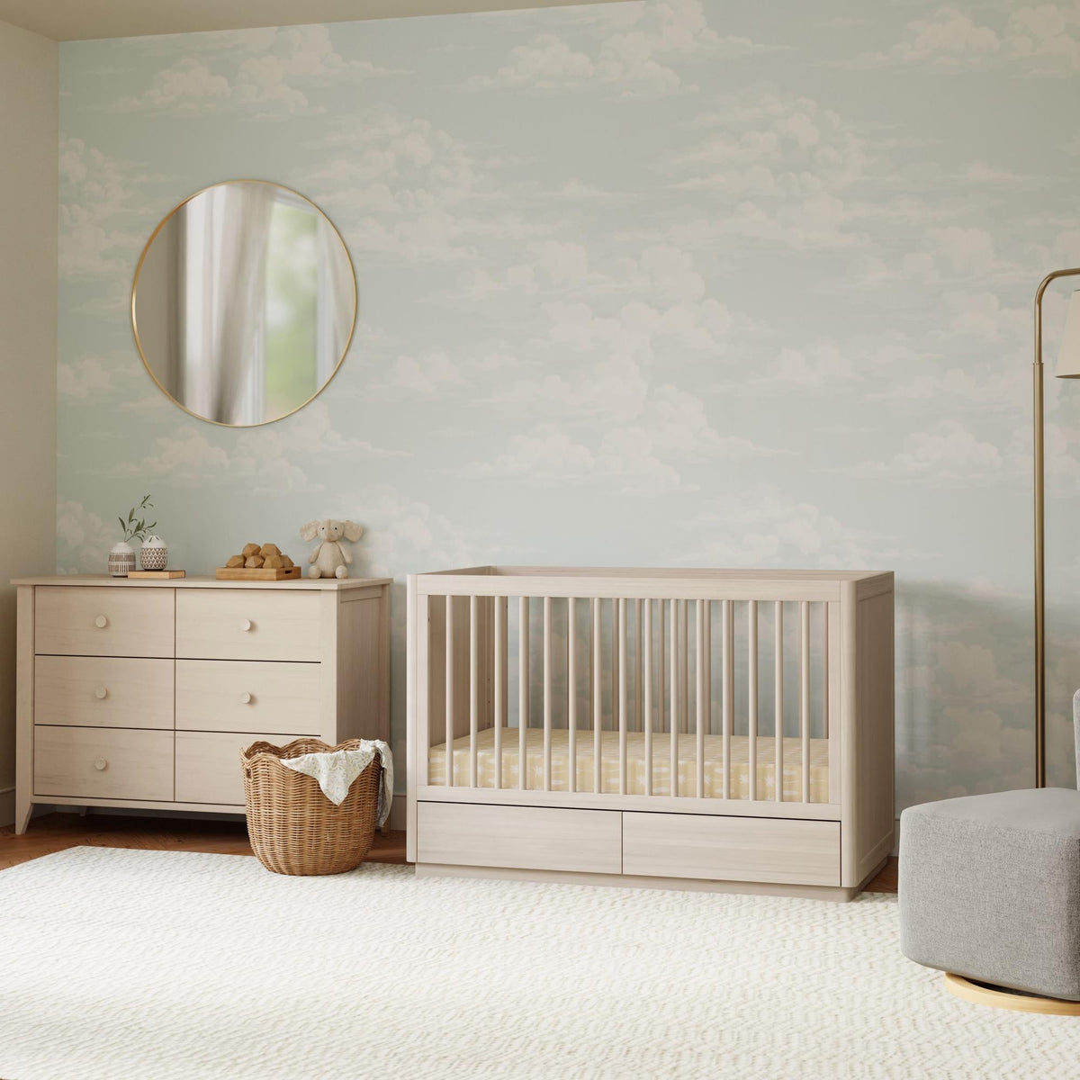 Babyletto Bento 3-in-1 Convertible Storage Crib with Toddler Bed Conversion Kit