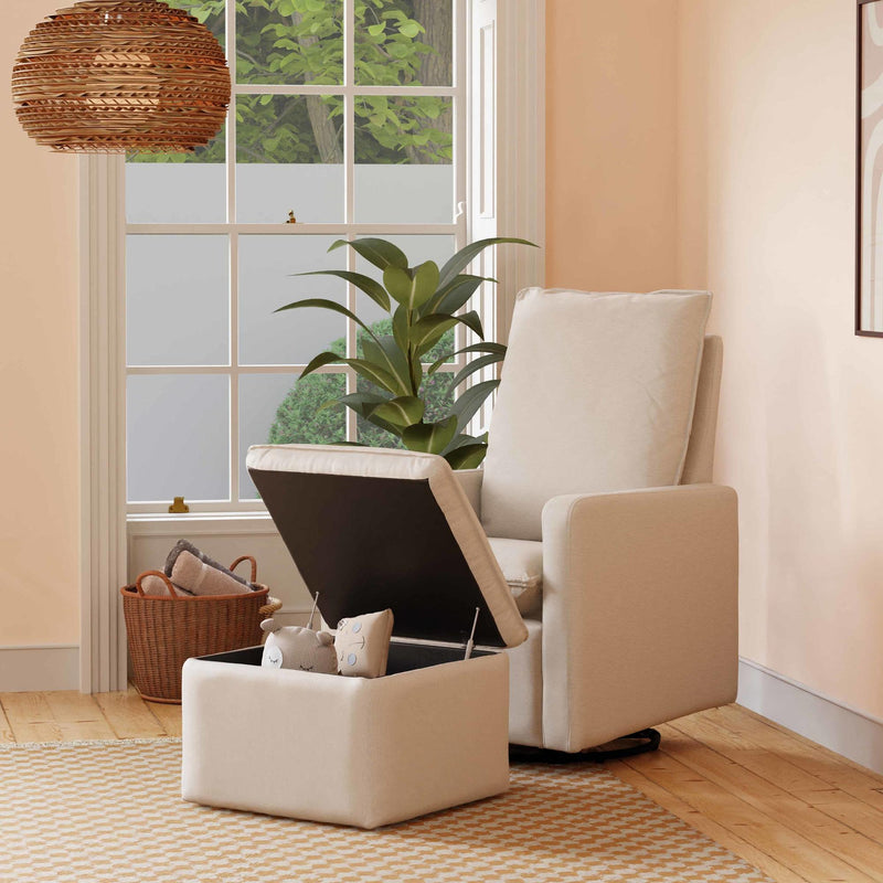 Load image into Gallery viewer, Babyletto Cali Storage Ottoman in Eco-Performance Fabric | Water Repellent &amp; Stain Resistant
