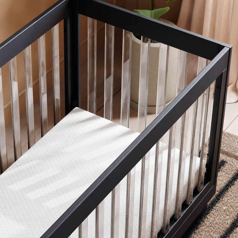 Load image into Gallery viewer, Babyletto Harlow Acrylic 3-in-1 Convertible Crib with Toddler Bed Conversion Kit
