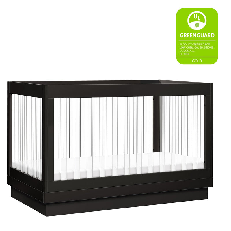 Load image into Gallery viewer, Babyletto Harlow Acrylic 3-in-1 Convertible Crib with Toddler Bed Conversion Kit
