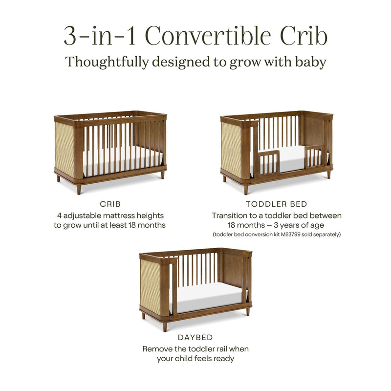 Load image into Gallery viewer, Namesake Marin with Cane 3-in-1 Convertible Crib
