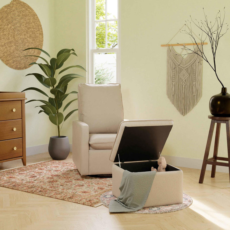 Load image into Gallery viewer, Babyletto Cali Storage Ottoman in Eco-Performance Fabric | Water Repellent &amp; Stain Resistant

