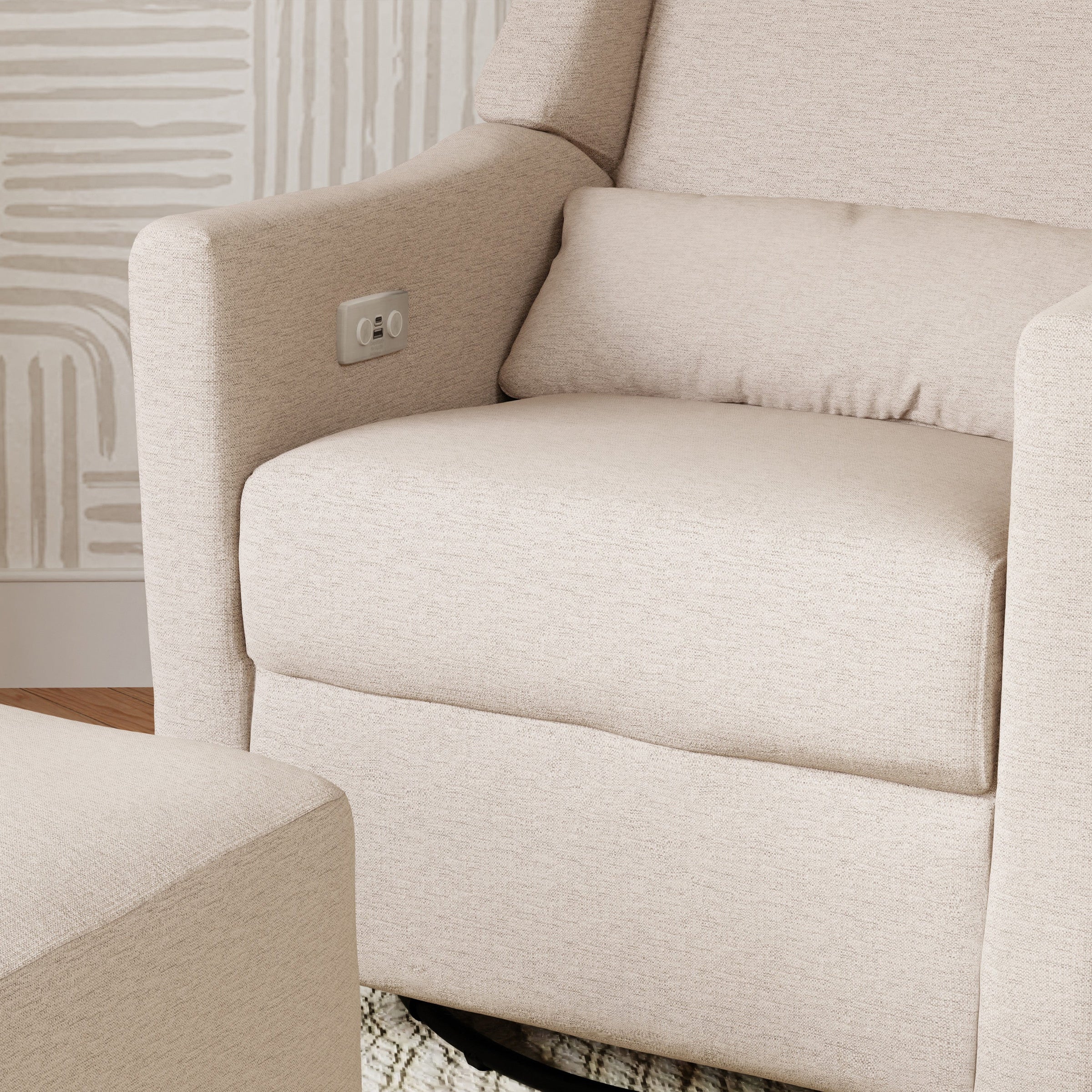 Babyletto Kiwi Electronic Recliner and Swivel Glider with USB port