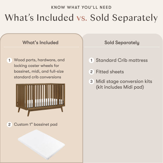 Babyletto Palma 8-in-1 Convertible All-Stages Crib with Bassinet & Toddler Bed Kits