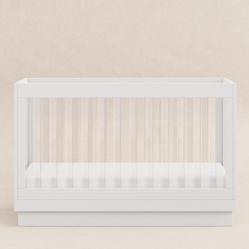 Load image into Gallery viewer, Babyletto Harlow Acrylic 3-in-1 Convertible Crib with Toddler Bed Conversion Kit

