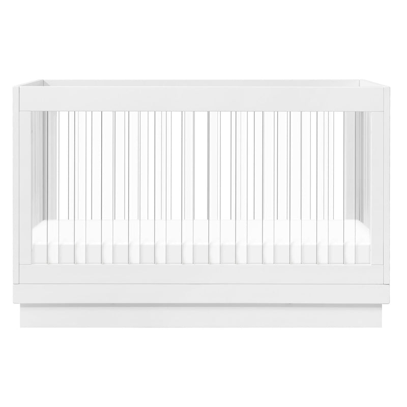 Load image into Gallery viewer, Babyletto Harlow Acrylic 3-in-1 Convertible Crib with Toddler Bed Conversion Kit
