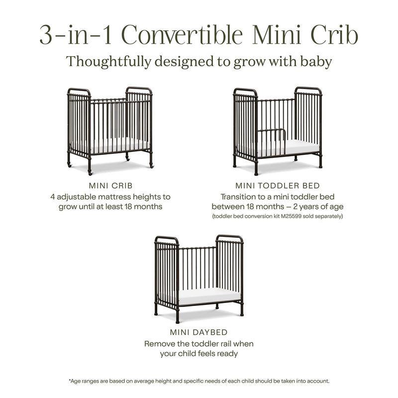 Load image into Gallery viewer, Namesake Abigail 3-in-1 Convertible Mini Crib

