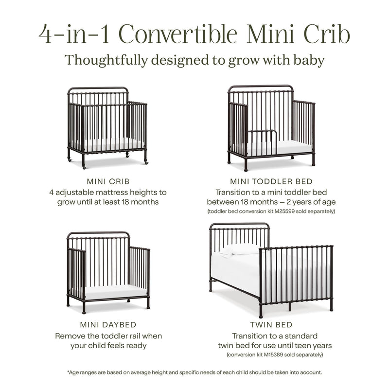 Load image into Gallery viewer, Namesake Winston 4-in-1 Convertible Mini Crib
