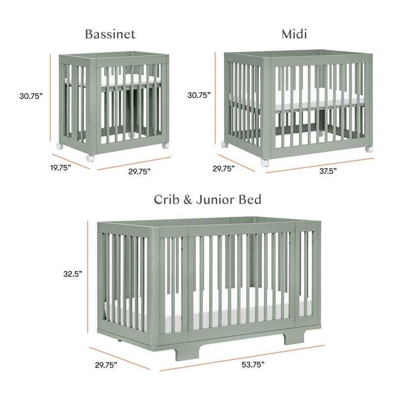Load image into Gallery viewer, Babyletto Yuzu 8-in-1 Convertible Crib with All-Stages Conversion Kits
