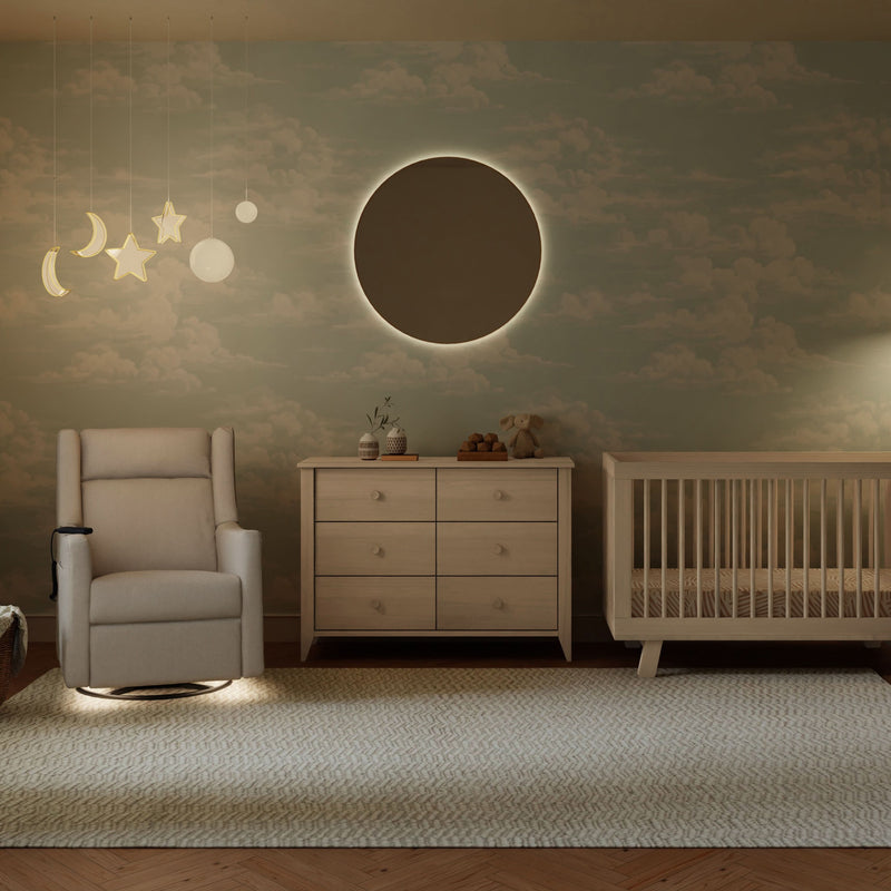 Load image into Gallery viewer, Babyletto Kiwi Deluxe Power Recliner &amp; Swivel Glider with Heat and Massage
