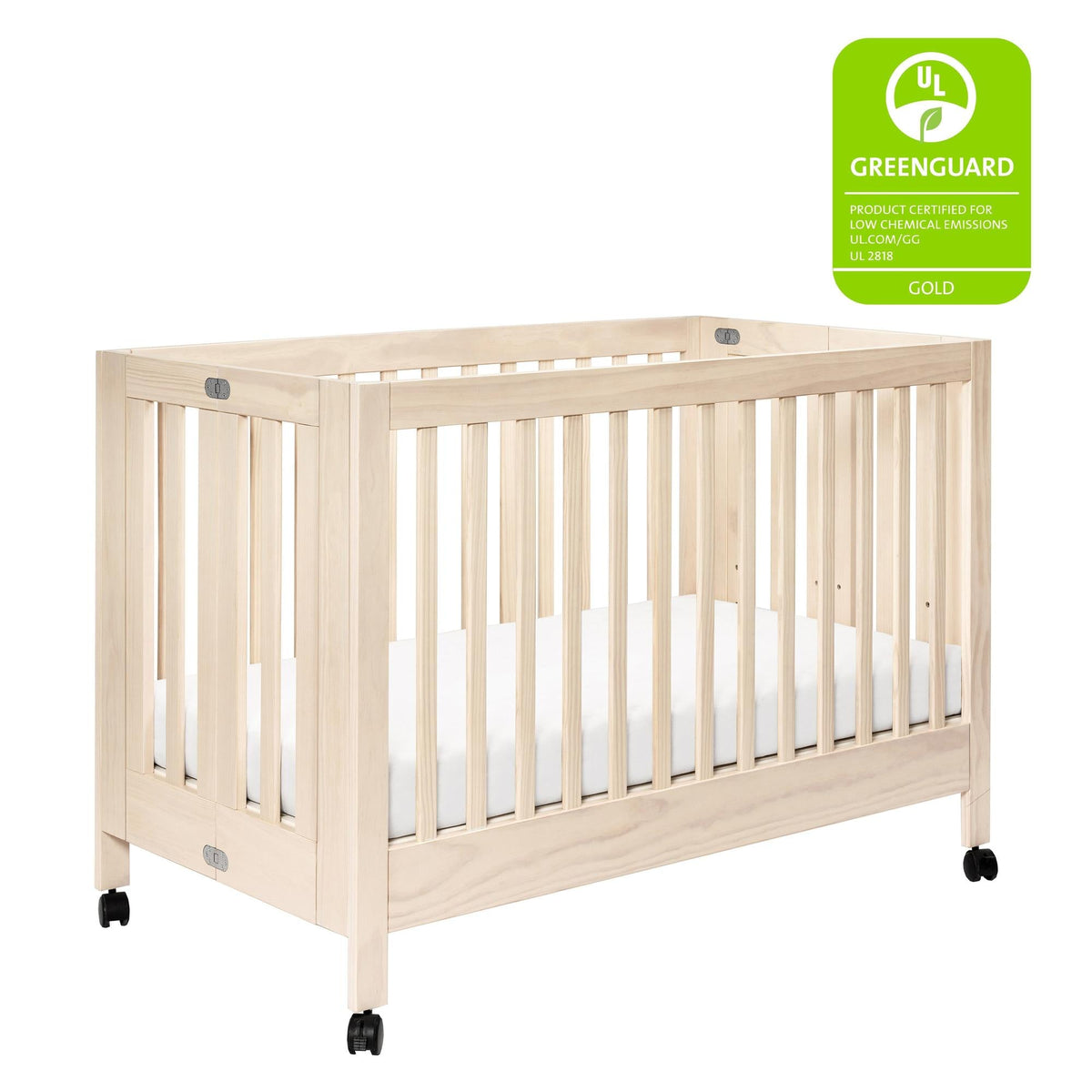 Babyletto Maki Portable Folding Crib with Toddler Bed Conversion Kit