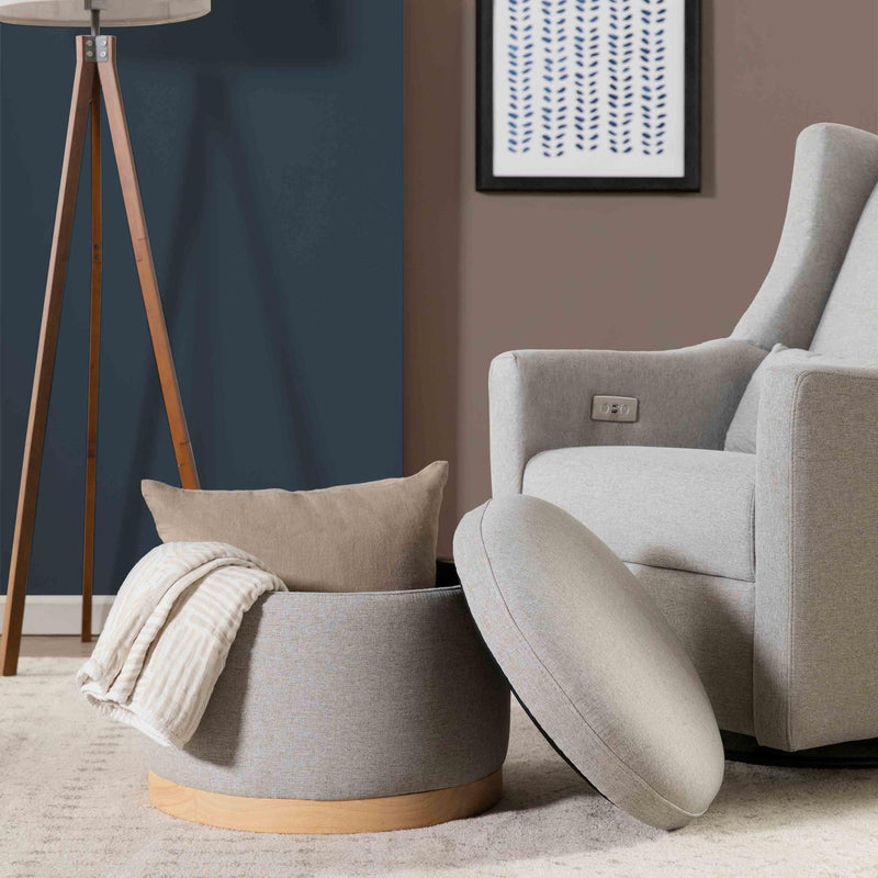 Load image into Gallery viewer, Babyletto Naka Storage Ottoman in Eco-Performance Fabric | Water Repellent &amp; Stain Resistant
