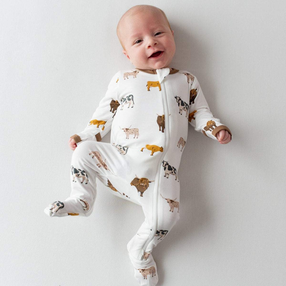 Kyte Baby Zippered Footie - Moo