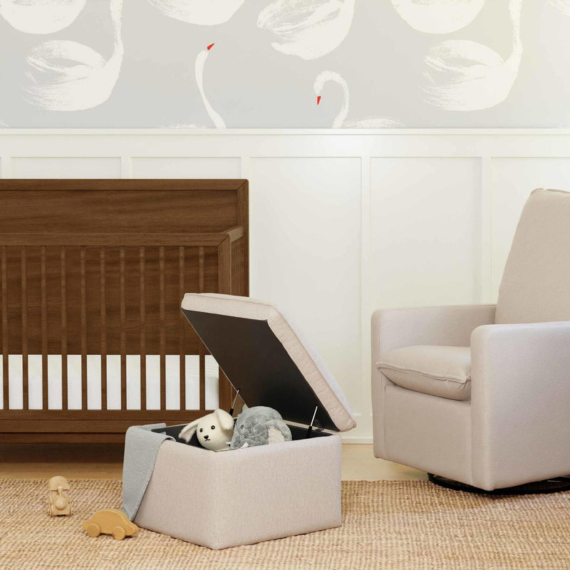 Load image into Gallery viewer, Babyletto Cali Storage Ottoman in Eco-Performance Fabric | Water Repellent &amp; Stain Resistant
