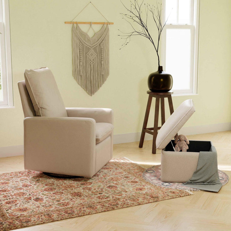 Load image into Gallery viewer, Babyletto Cali Storage Ottoman in Eco-Performance Fabric | Water Repellent &amp; Stain Resistant
