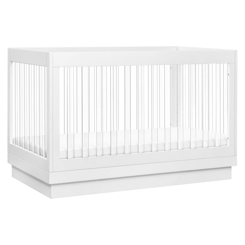 Load image into Gallery viewer, Babyletto Harlow Acrylic 3-in-1 Convertible Crib with Toddler Bed Conversion Kit
