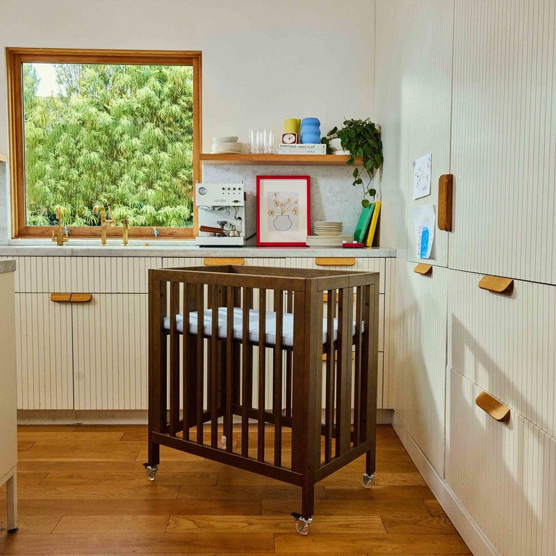 Load image into Gallery viewer, Babyletto Rolli 9-in-1 Convertible All-Stages Crib with Bassinet &amp; Toddler Bed Conversion Kits
