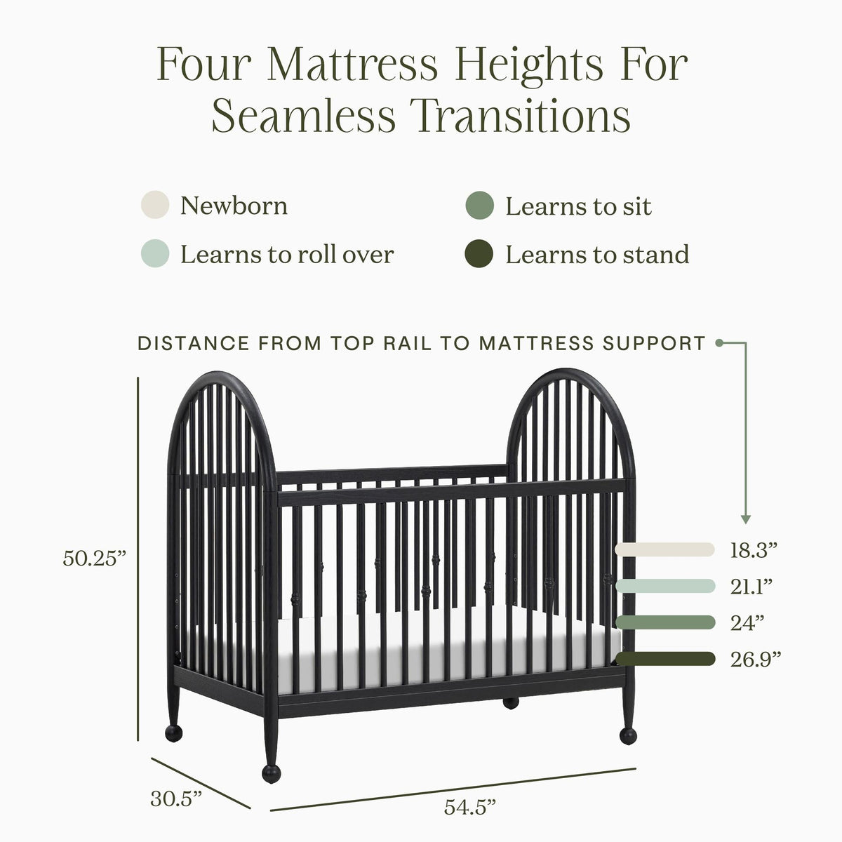 Namesake Alouette 3-in-1 Convertible Spindle Crib