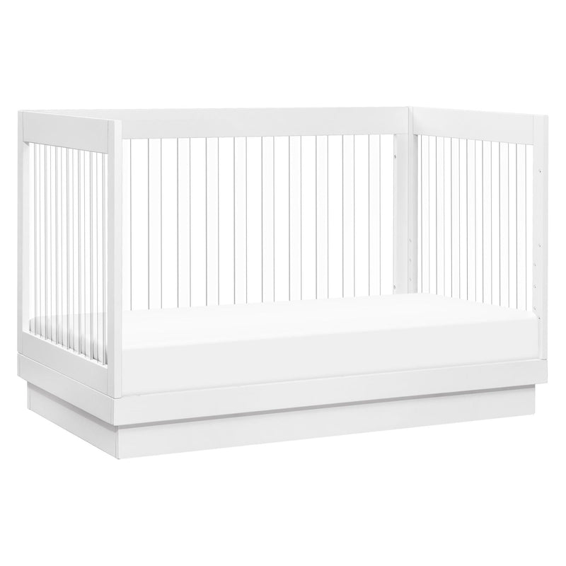 Load image into Gallery viewer, Babyletto Harlow Acrylic 3-in-1 Convertible Crib with Toddler Bed Conversion Kit
