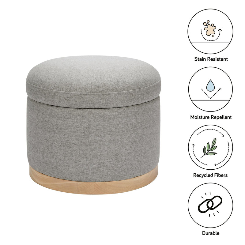 Load image into Gallery viewer, Babyletto Naka Storage Ottoman in Eco-Performance Fabric | Water Repellent &amp; Stain Resistant
