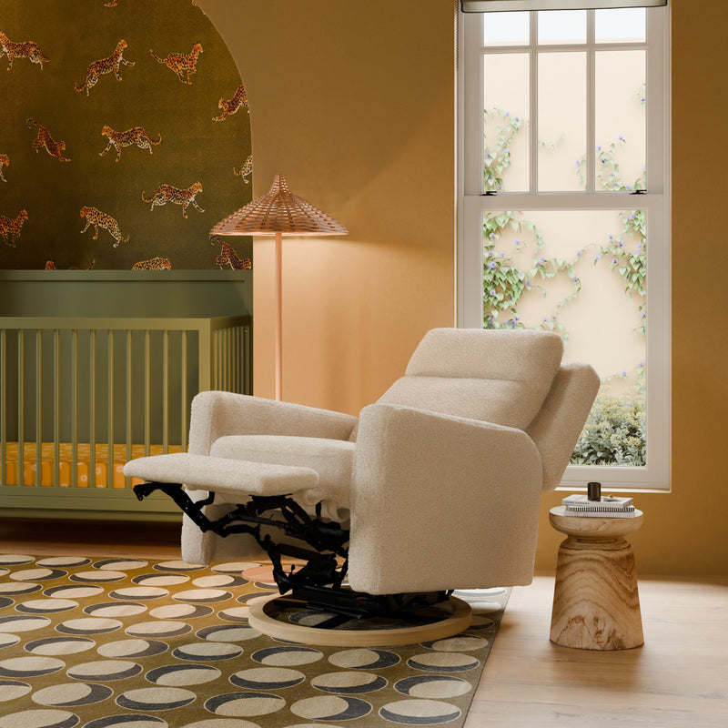 Load image into Gallery viewer, Babyletto Sigi Pro Power Recliner &amp; Swivel Glider with Power Adjustable Headrest and Lumbar Support
