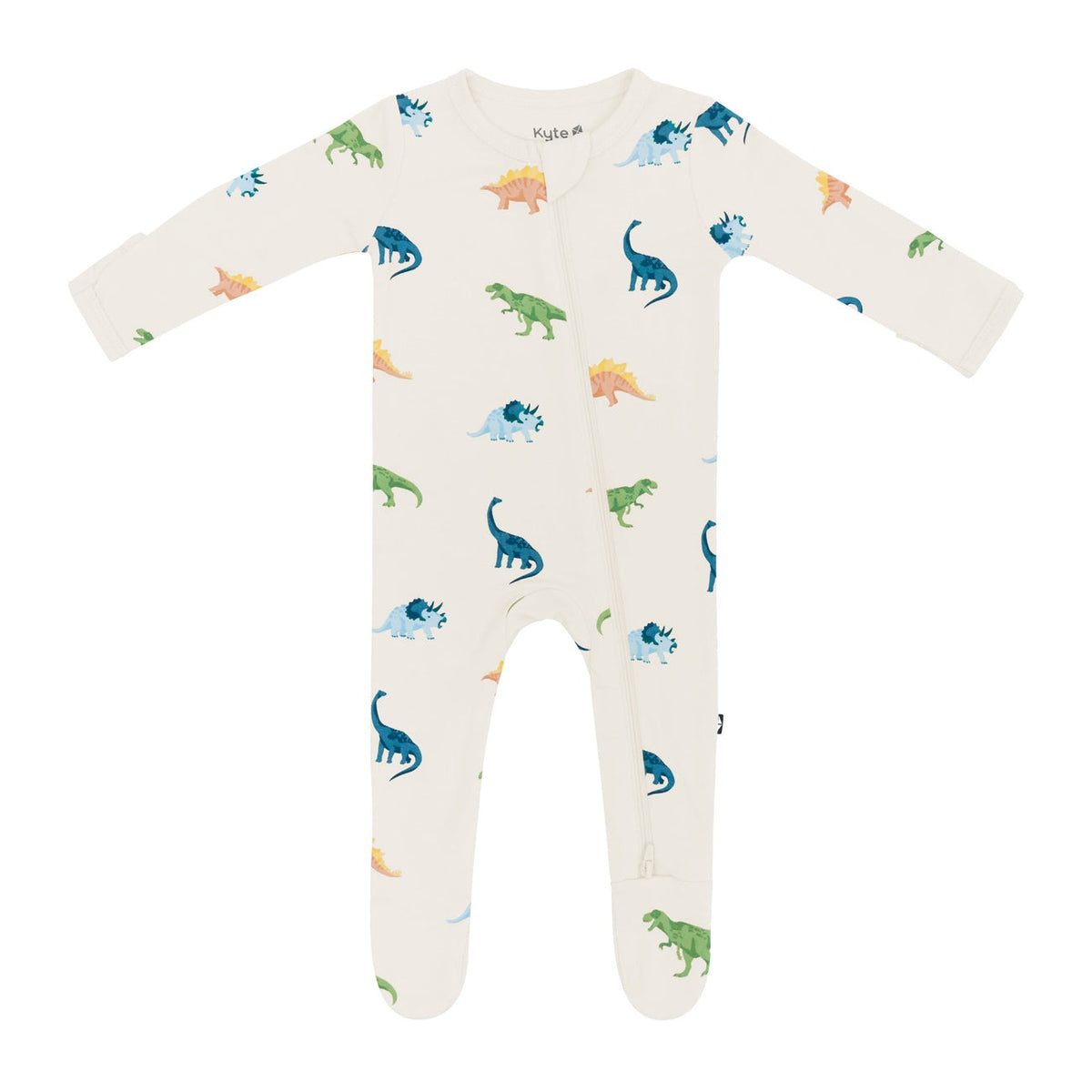 Kyte Baby Zippered Footie - Ecru Roar