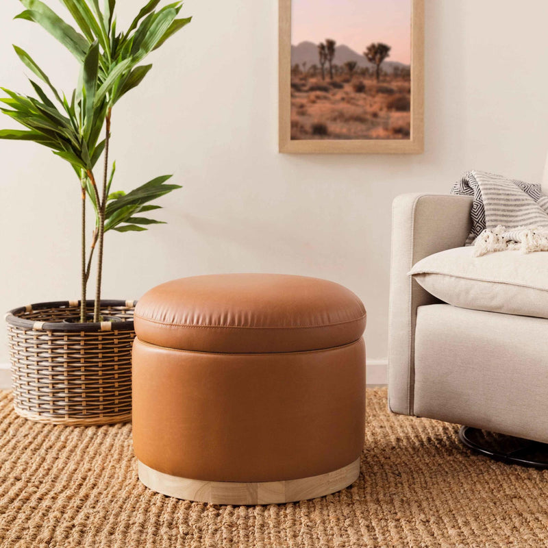 Load image into Gallery viewer, Babyletto Naka Storage Ottoman in Vegan Leather
