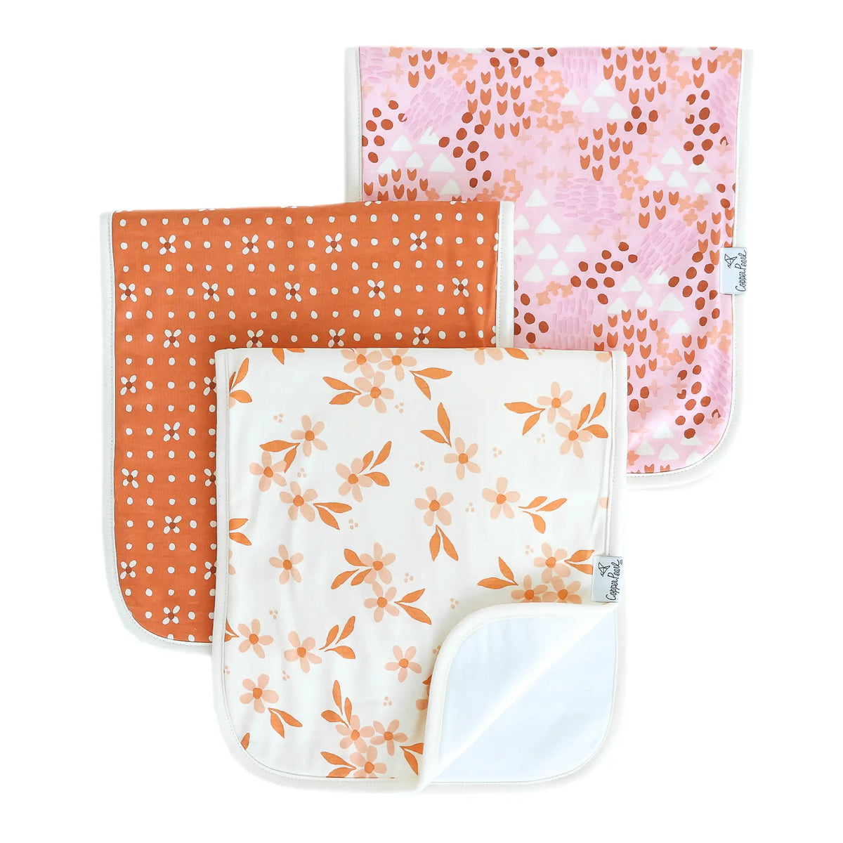 Copper Pearl Premium Burp Cloths 3 Pack
