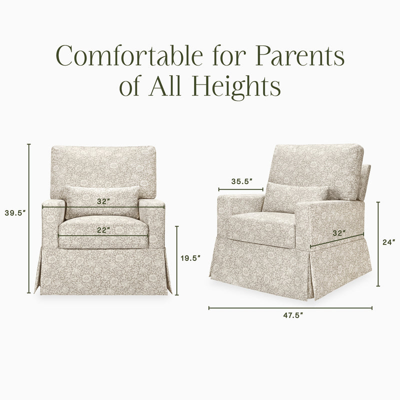 Load image into Gallery viewer, Morris &amp; Co. x Namesake Crawford Pillowback Comfort Swivel Glider
