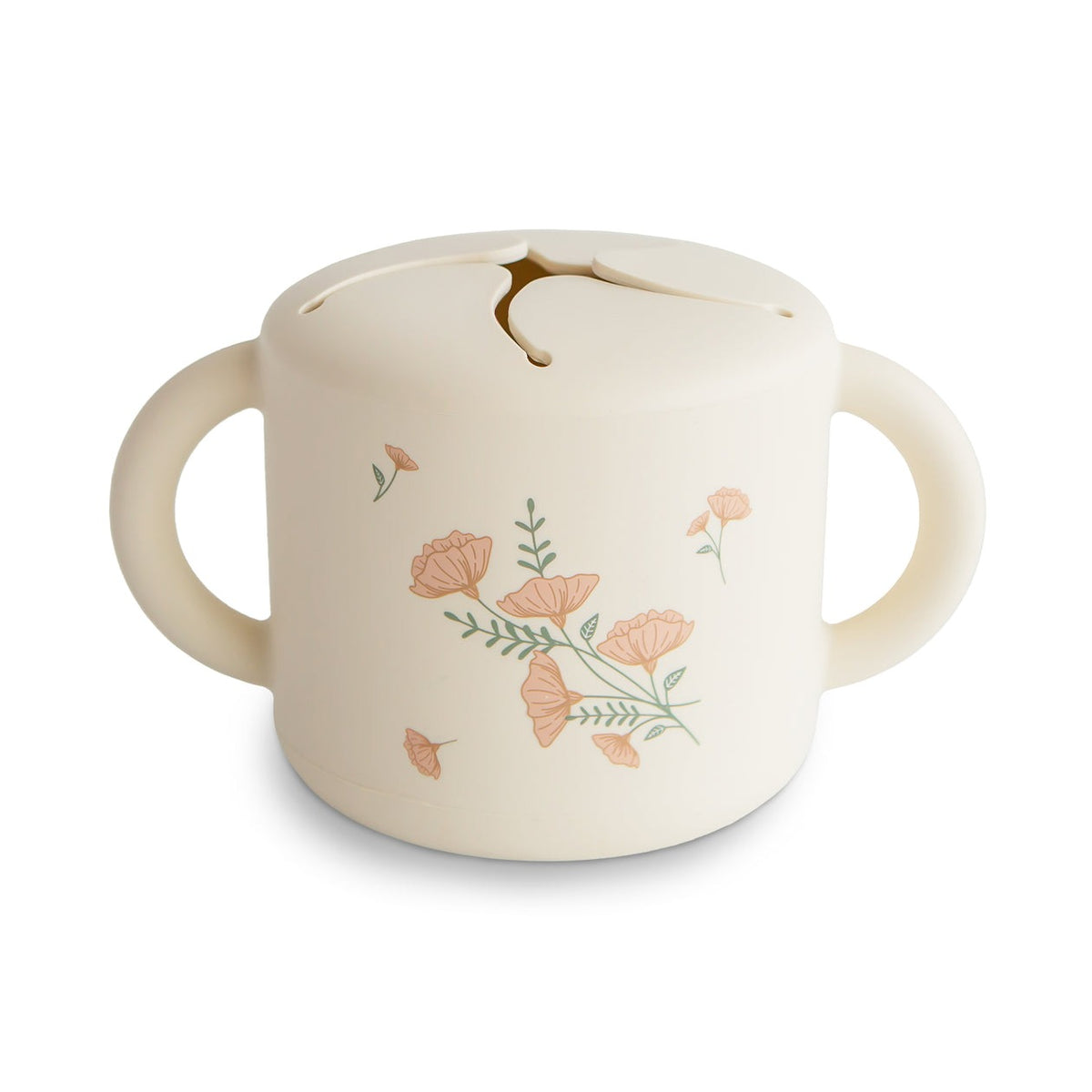 Mushie Snack Cup Pink Flowers