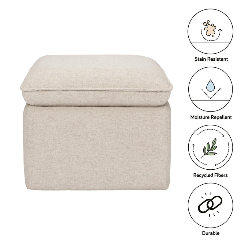 Load image into Gallery viewer, Babyletto Cali Storage Ottoman in Eco-Performance Fabric | Water Repellent &amp; Stain Resistant
