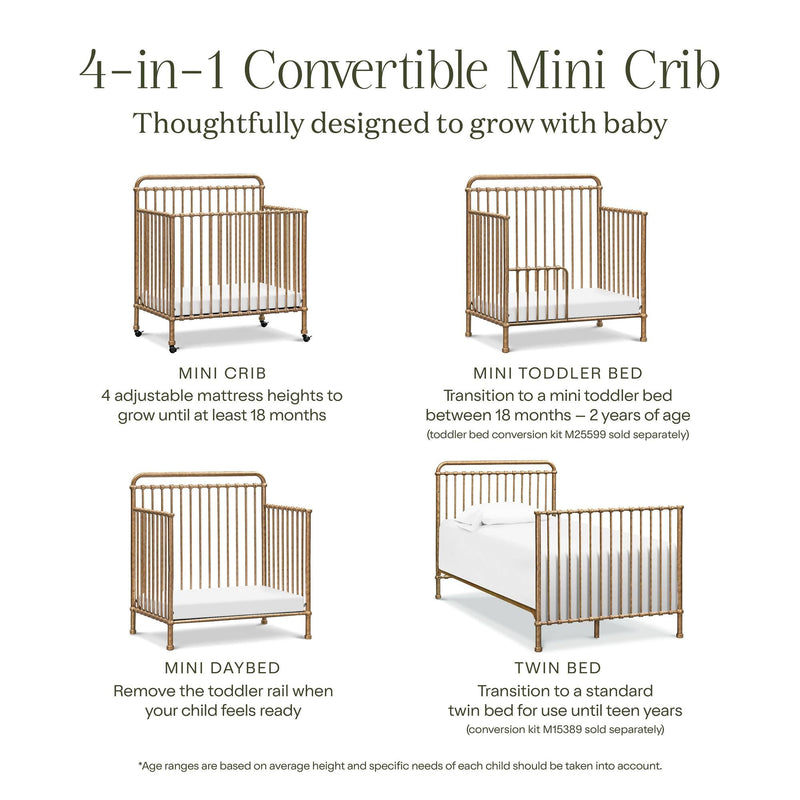 Load image into Gallery viewer, Namesake Winston 4-in-1 Convertible Mini Crib
