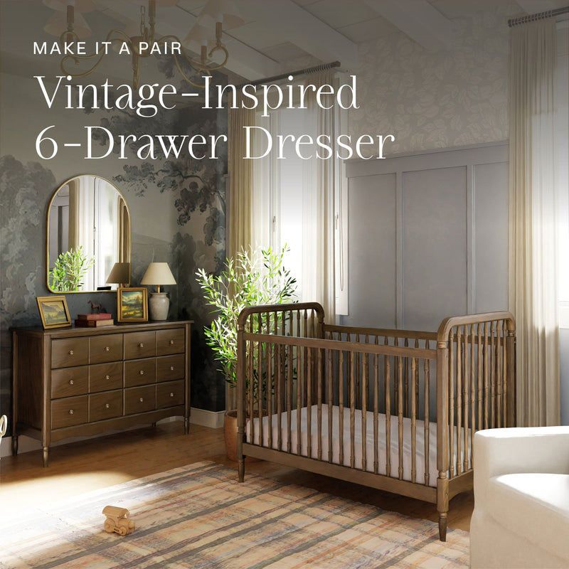 Load image into Gallery viewer, Namesake Liberty 3-in-1 Convertible Spindle Crib with Toddler Bed Conversion Kit
