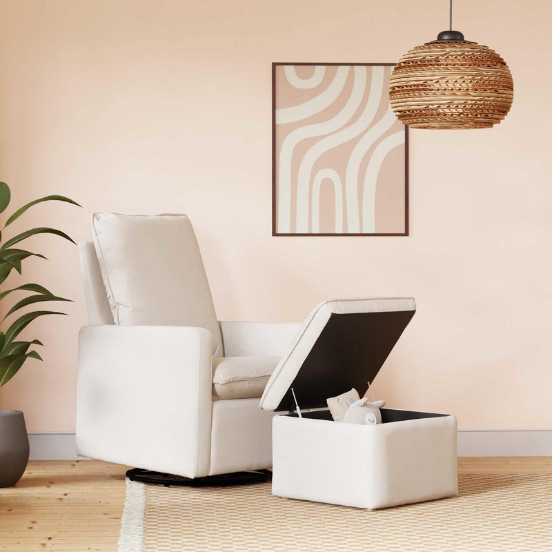 Load image into Gallery viewer, Babyletto Cali Storage Ottoman in Eco-Performance Fabric | Water Repellent &amp; Stain Resistant
