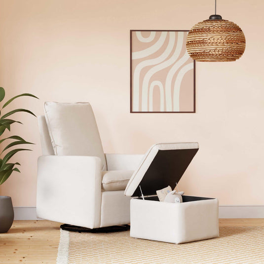 Babyletto Cali Storage Ottoman in Eco-Performance Fabric | Water Repellent & Stain Resistant