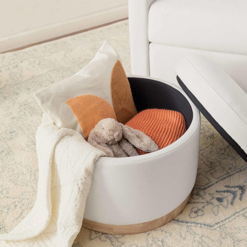 Load image into Gallery viewer, Babyletto Naka Storage Ottoman in Eco-Performance Fabric | Water Repellent &amp; Stain Resistant
